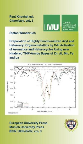 Preparation of Highly Functionalized Aryl and Heteroaryl Organometallics by C-H Activation of Aromatics and Heterocycles Using New Hindered TMP-amide Bases of Zn, Al, Mn, Fe and La